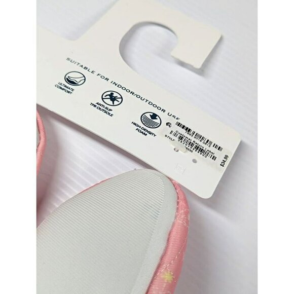 Charter Club Women's Quilted Paisley Floral Clog Slippers Pink Size L (MSRP $35) - Picture 5 of 5